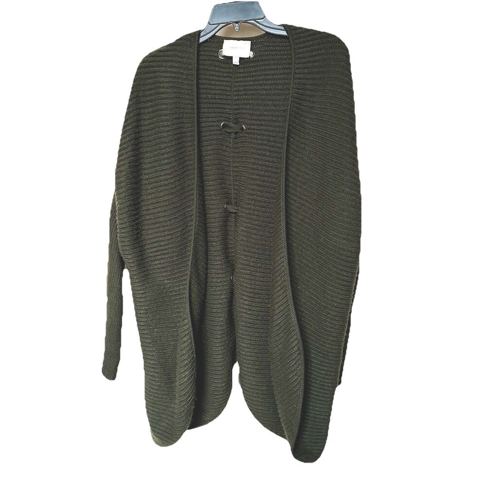 Skies are Blue Cardigan Womens Med Lg Open Front Back Lace Up Grunge Slouchy